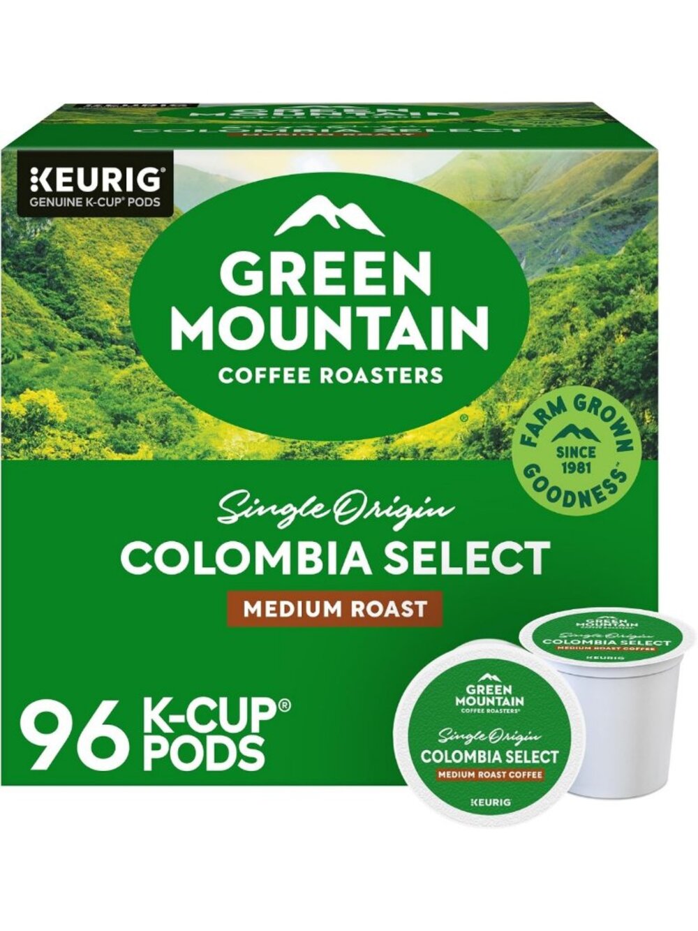 Colombian Medium Roast Coffee Pods, Single-Serve K-Cup Pods, 96 Count